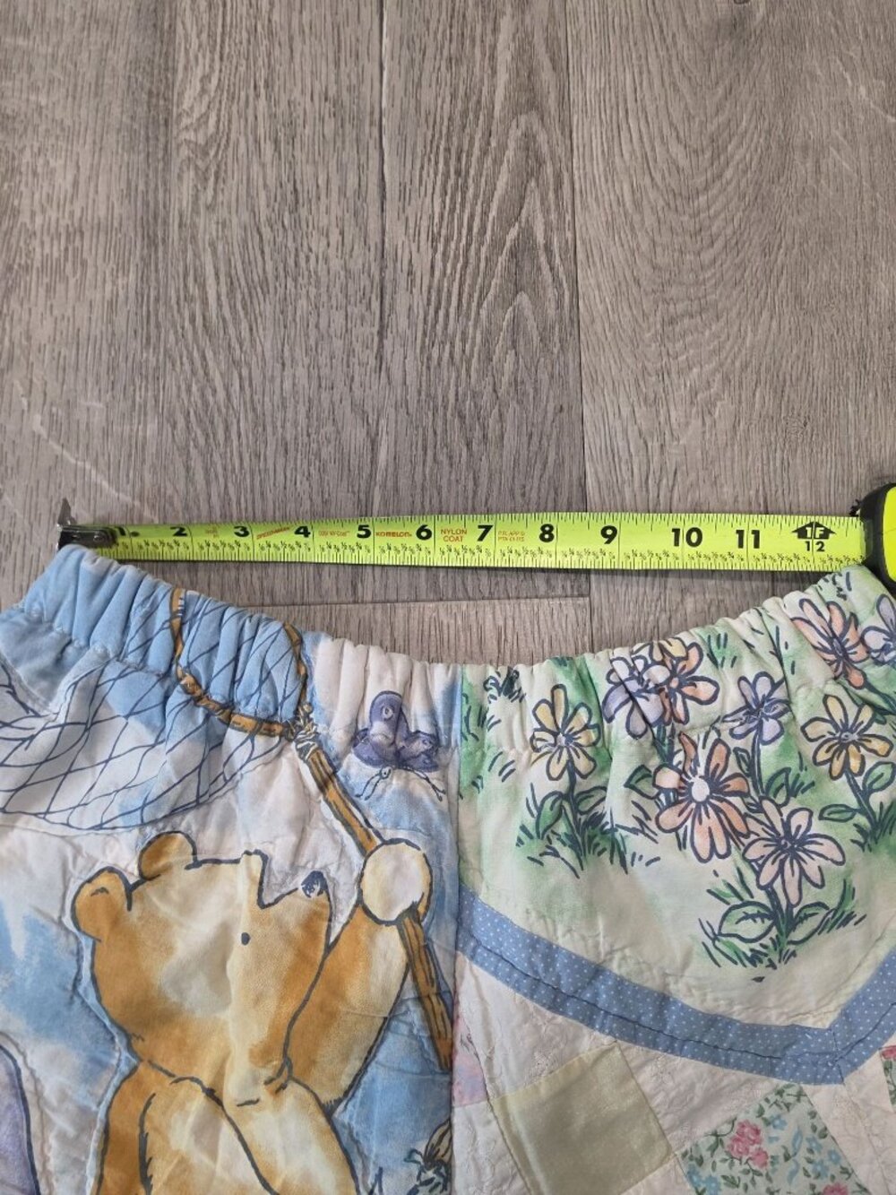 DIY Disney Patchwork-Style Handmade Winnie The Pooh Shorts With Scalloped Hem S - Picture 3 of 5